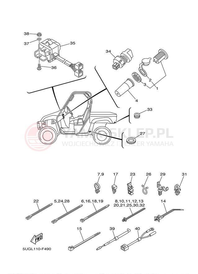 Schemat "układ elektryczny" do Yamaha RHINO 660 YXR66FW