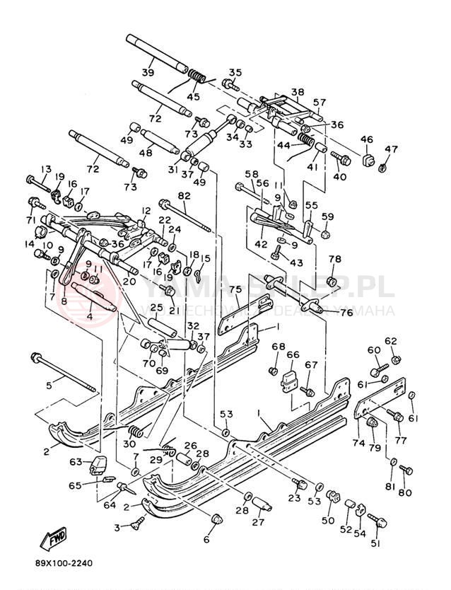 Schemat "Zawieszenie gąsiennicy" do Yamaha VENTURE TR VT480TRA