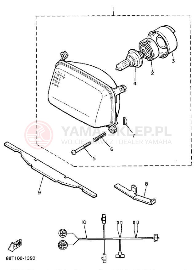 Schemat "Lampa przód" do Yamaha VENTURE XL VT480R
