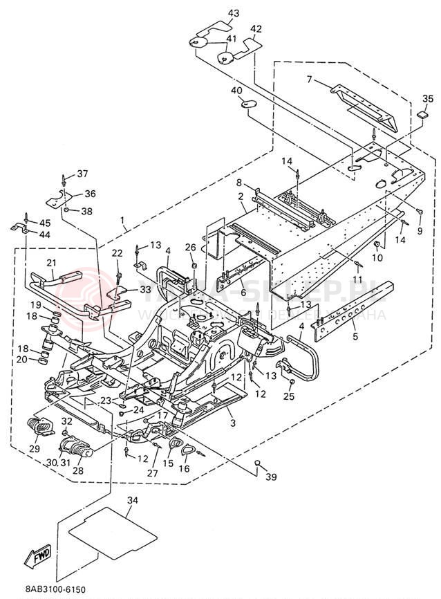 Schemat "rama" do Yamaha VMAX 500 VX500W
