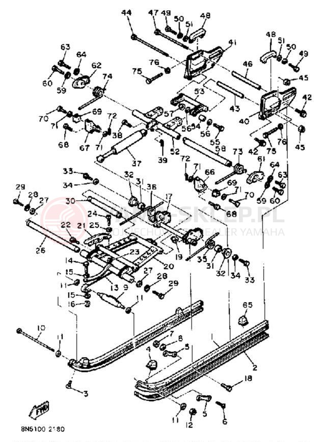 Schemat "Zawieszenie gąsiennicy" do Yamaha EXCEL III EC340H