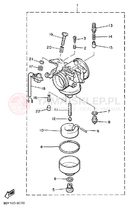Schemat "Gaźnik" do Yamaha EXCEL III EC340M