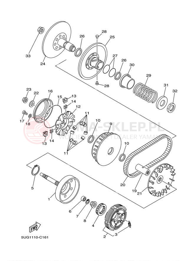 Schemat "sprzęgło" do Yamaha RHINO 660 YXR66FW