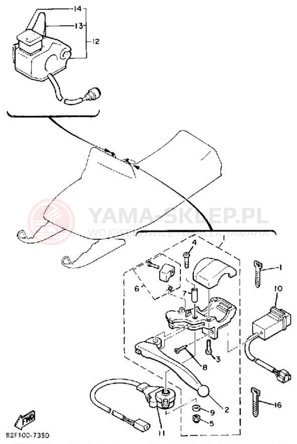 Schemat "układ elektryczny" do Yamaha BRAVO T (LONG TRACK) BR250TL