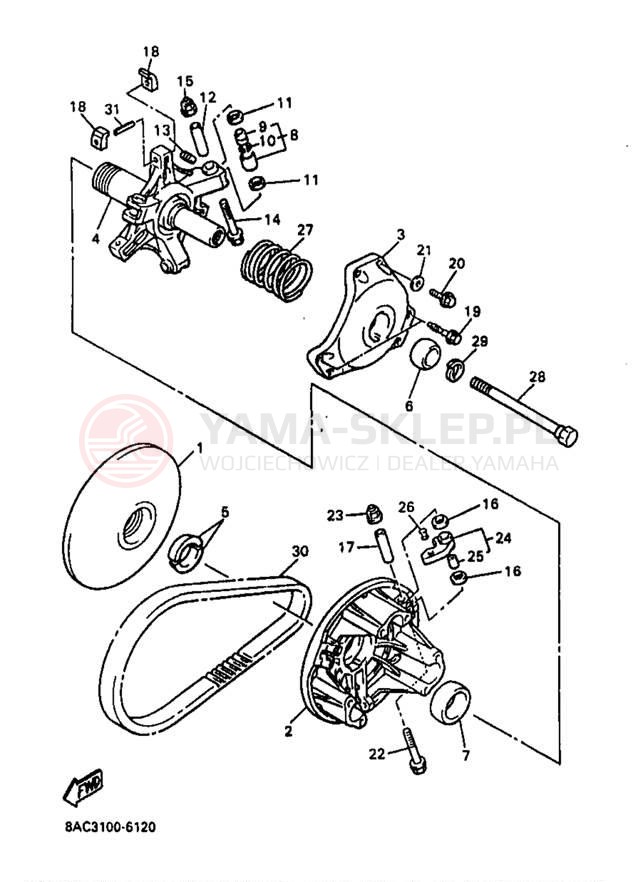 Schemat "PRIMARY SHEAVE" do Yamaha VK540 II VK540EB