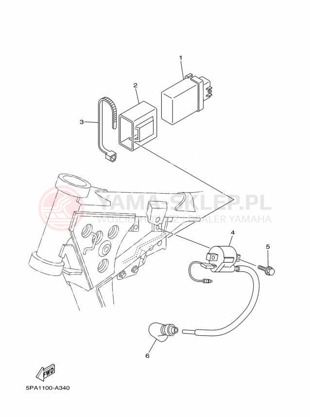 Schemat "układ elektryczny" do Yamaha YZ85 YZ85F