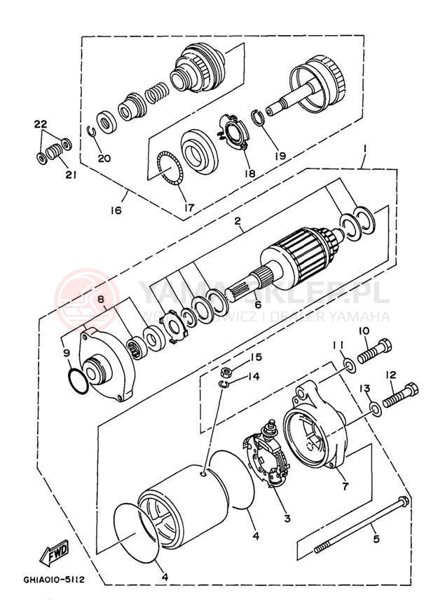 Schemat "rozrusznik" do Yamaha WAVE RUNNER III WRA700V