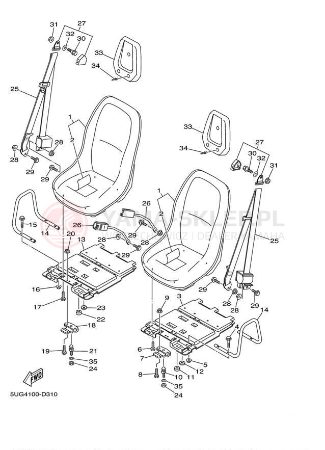 Schemat "siedzenie" do Yamaha RHINO 450 4WD YXR45FAVGR
