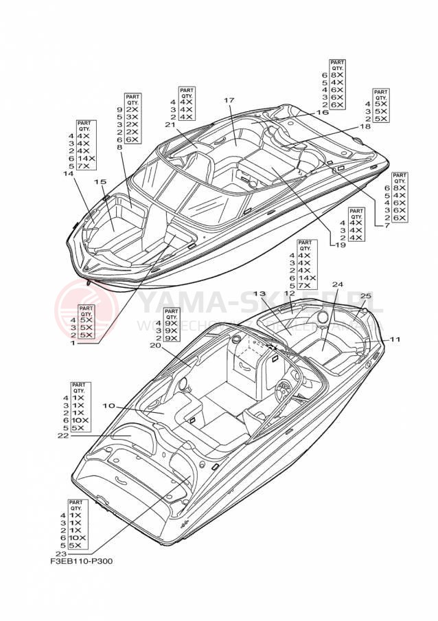 Schemat "Schowek pod siedzeniem," do Yamaha SX192 RM1800CP/RM1800DP