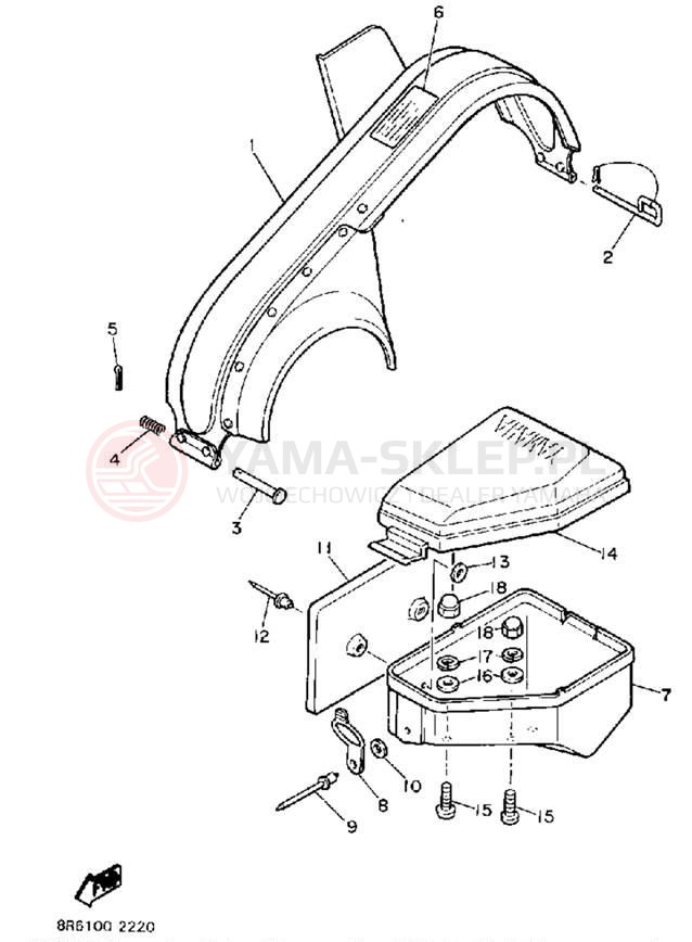 Schemat "GUARD - LUGGAGE BOX" do Yamaha SRV SR540J
