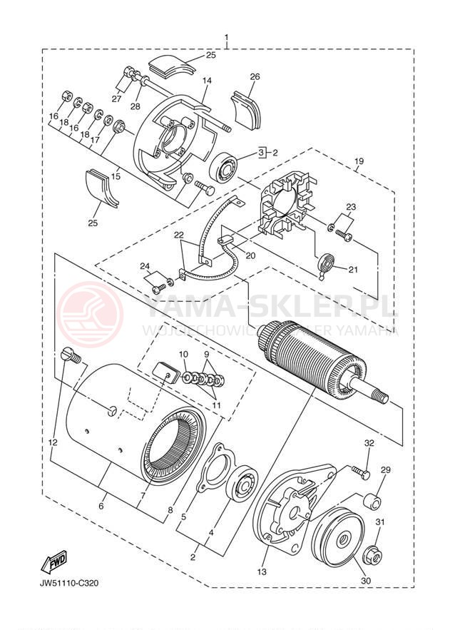 Schemat "rozrusznik" do Yamaha PRO HAULER 700 2WD YXP700AVL