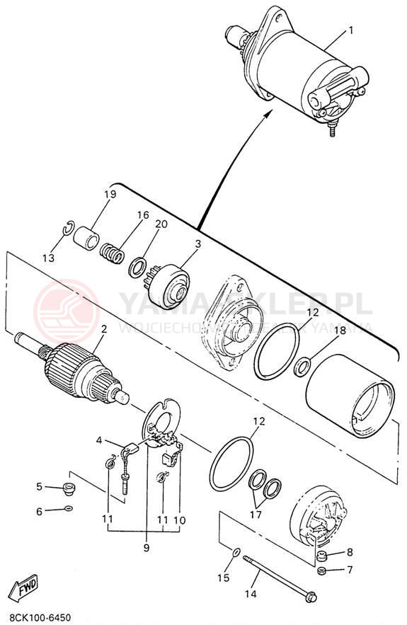 Schemat "rozrusznik" do Yamaha VENTURE TR VT480TRW