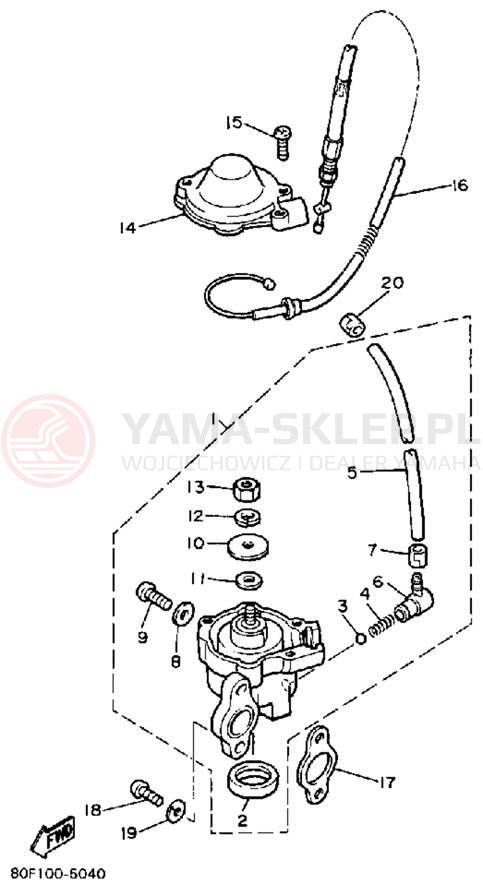 Schemat "Pompa olejowa" do Yamaha BRAVO T (LONG TRACK) BR250TL