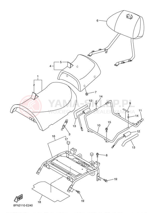 Schemat "siedzenie" do Yamaha VK PROFESSIONAL VK10L
