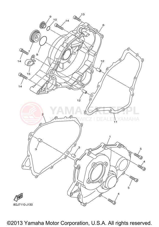 Schemat "Pokrywa silnika" do Yamaha VENTURE LITE PZ50VTZL/PZ50VTZR