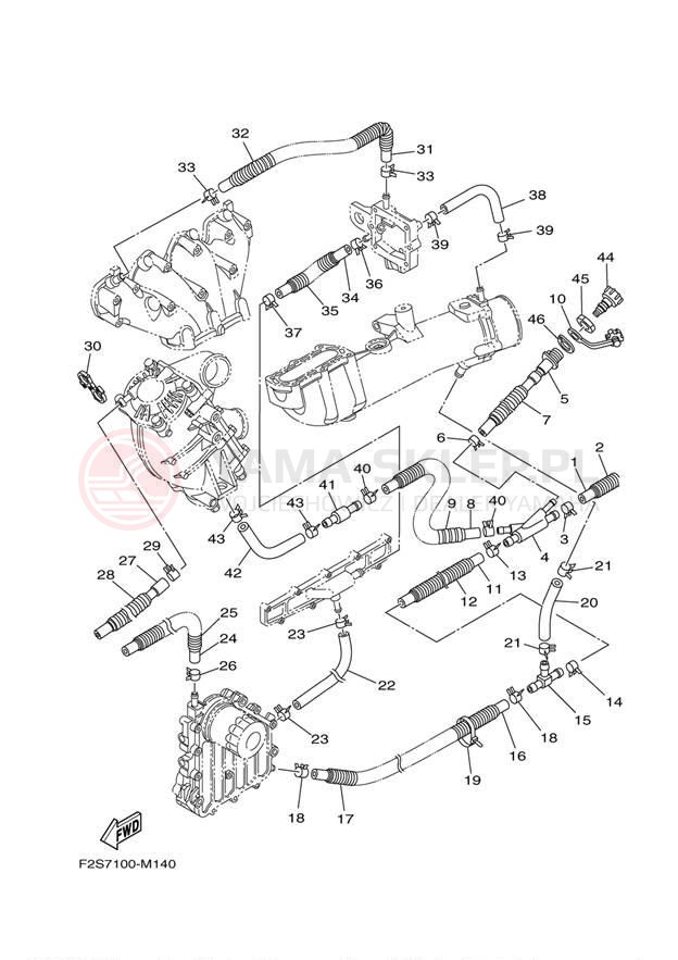 Schemat "Wydech końcowy" do Yamaha WAVE RUNNER FX SHO FA1800M