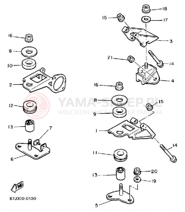 Schemat "Mocowanie silnika" do Yamaha PHAZER II PZ480P