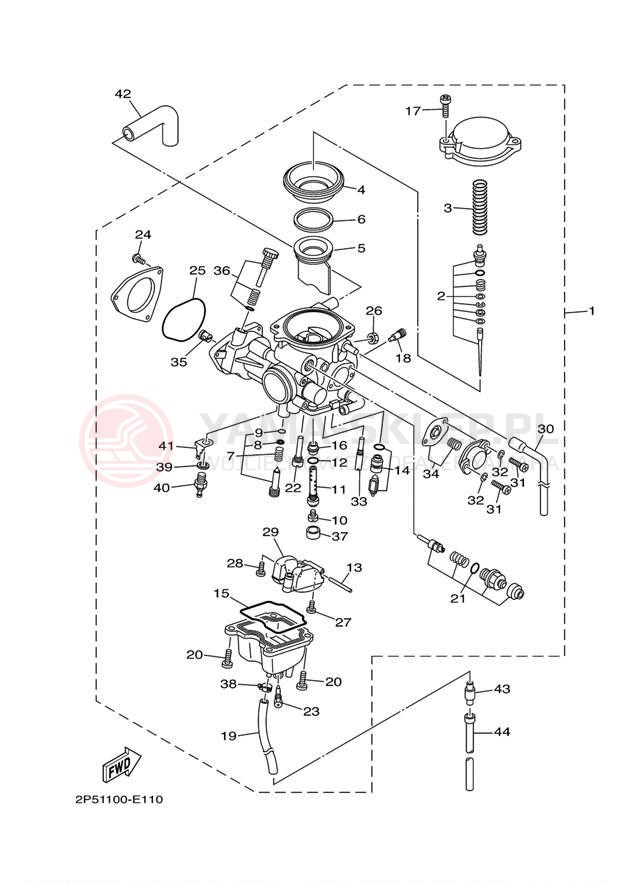 Schemat "Gaźnik" do Yamaha RHINO 450 4WD YXR45FAVGR