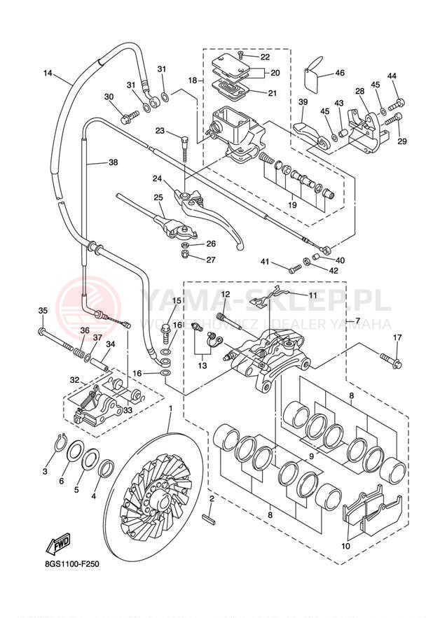 Schemat "hamulec" do Yamaha VK PROFESSIONAL VK10W