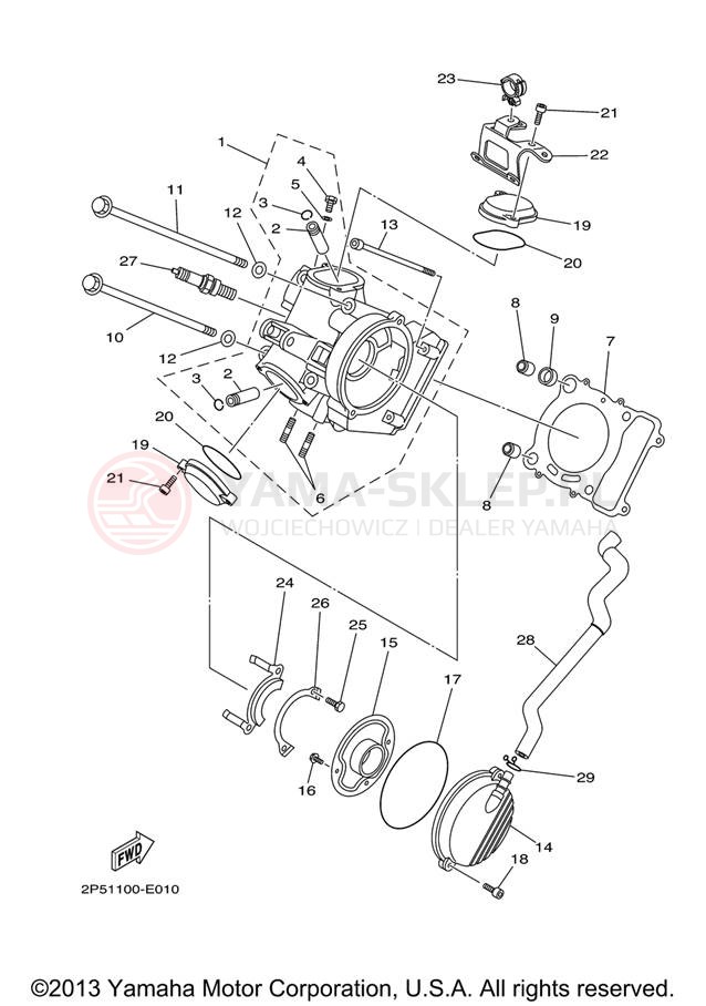Schemat "głowica" do Yamaha RHINO 450 HUNTER YXR45FHX