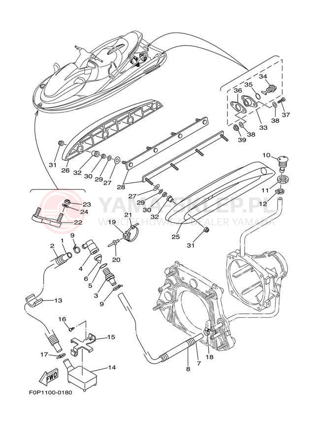 Schemat "HULL & DECK" do Yamaha XL800 XA800Y