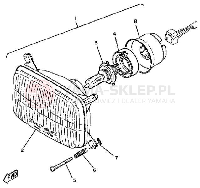 Schemat "Lampa przód" do Yamaha ET250D