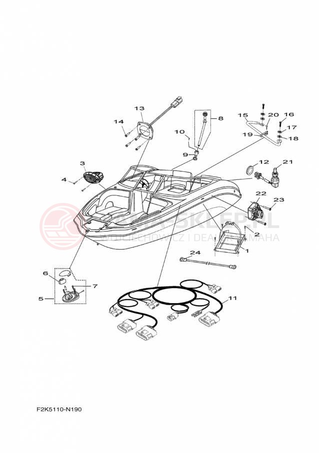 Schemat "układ elektryczny" do Yamaha AR210 LAT1100BP/LAT1100AP