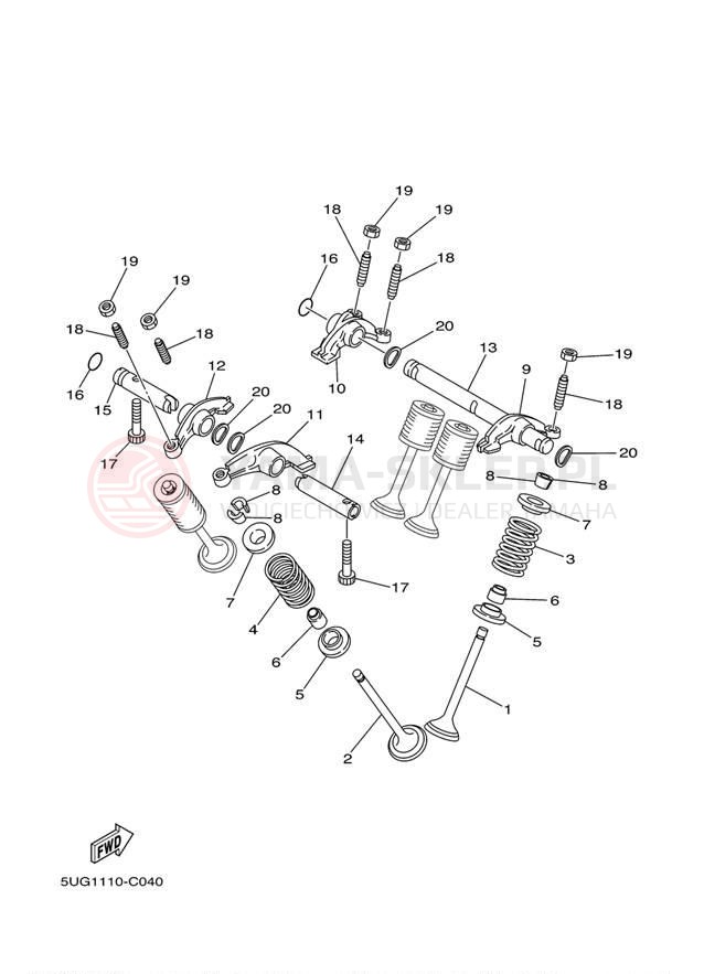 Schemat "zawory" do Yamaha RHINO 660 YXR66FW