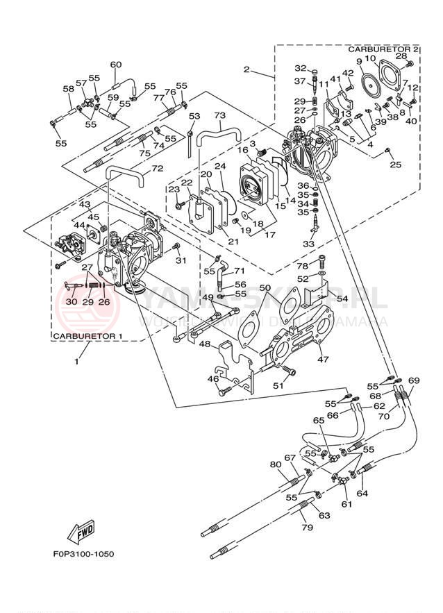 Schemat "Gaźnik" do Yamaha XLT800 XA800AB