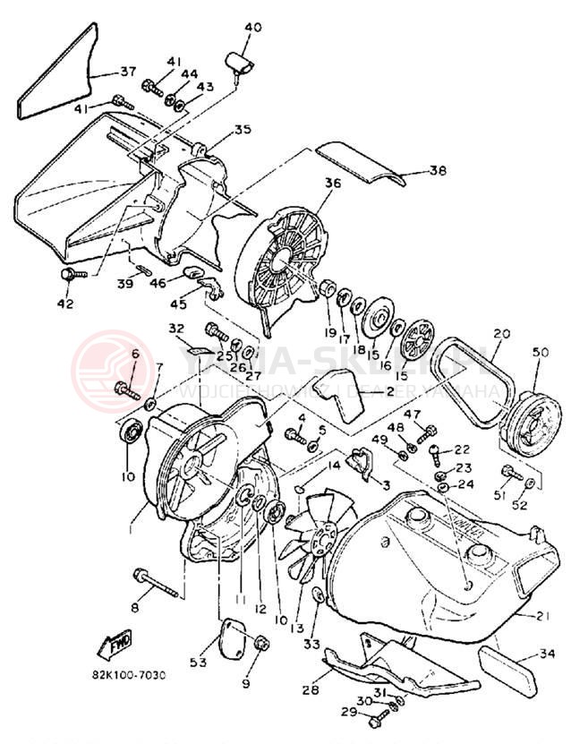 Schemat "Obudowa wentylatora" do Yamaha PHAZER PZ480L