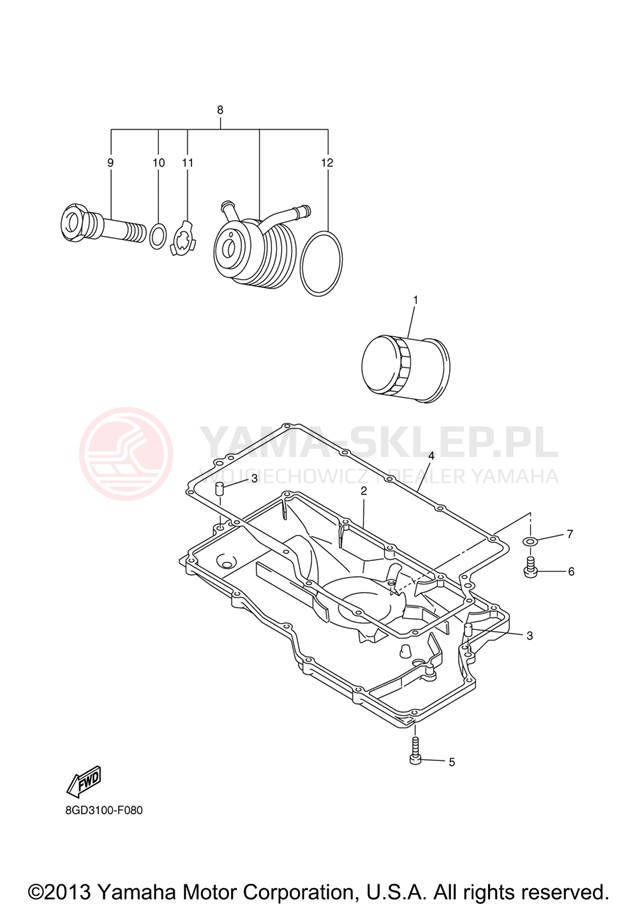 Schemat "Filtr oleju" do Yamaha APEX LTX RX10LTXB