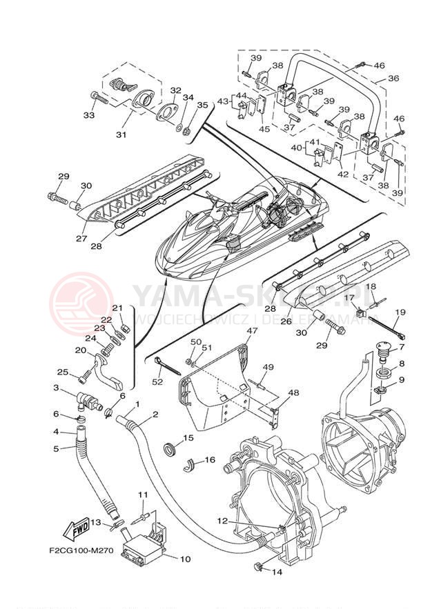 Schemat "HULL & DECK" do Yamaha WAVERUNNER FZS GX1800AM