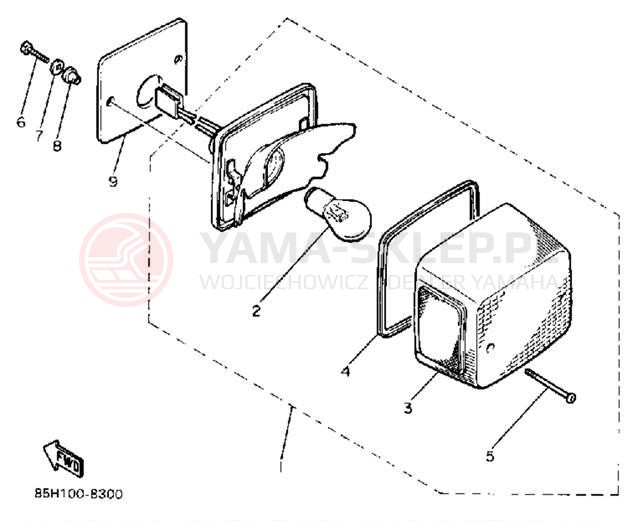 Schemat "lampa tył" do Yamaha SNOSCOOT (ELEC START) SV80EM