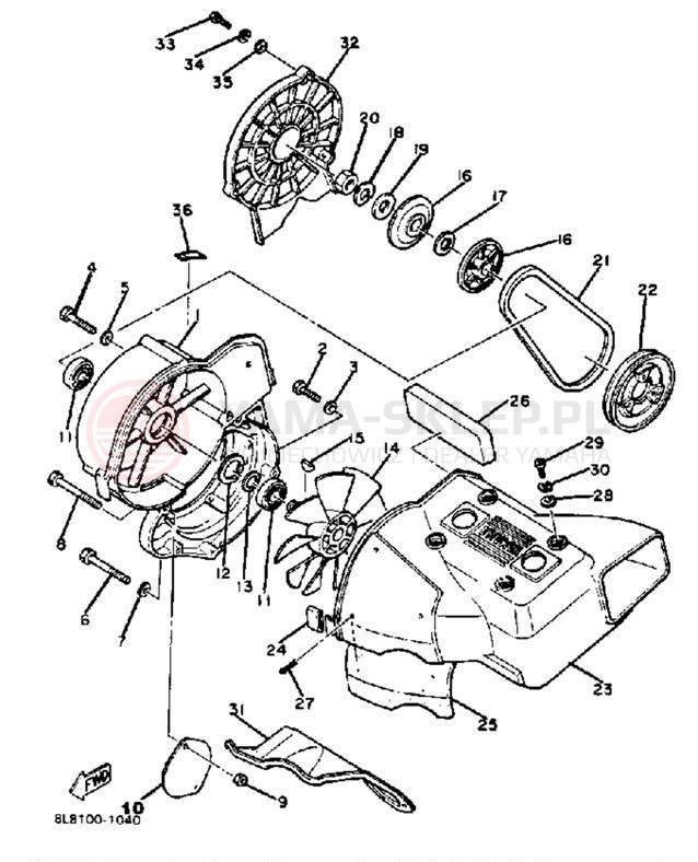 Schemat "Obudowa wentylatora" do Yamaha SS440G