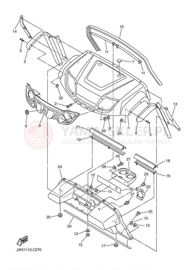 Schemat "obudowa" do Yamaha PRO HAULER 1000 YXP1000AT