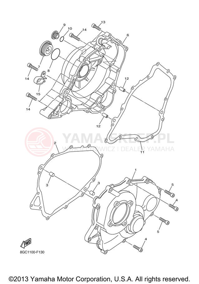 Schemat "Pokrywa silnika" do Yamaha PHAZER MTX PZ50MTXL/PZ50MTXW