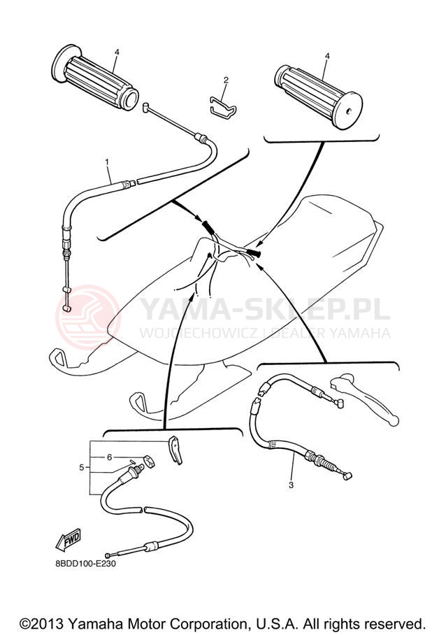 Schemat "Układ chlodzenia" do Yamaha BR250TX