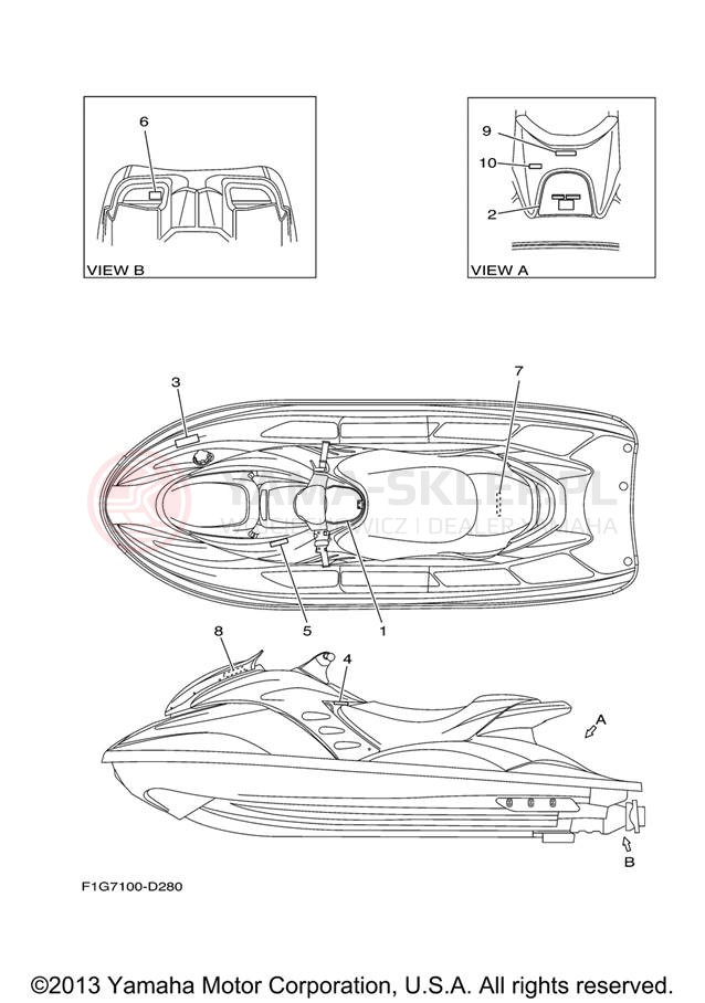 Schemat "naklejki" do Yamaha GP1300-G E/GP1300-G