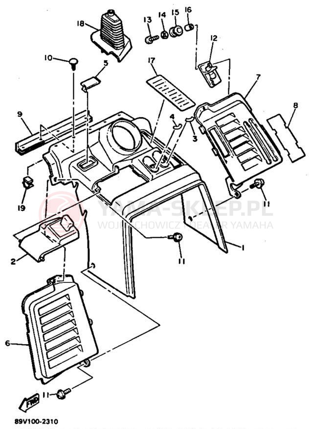 Schemat "INSTRUMENT PANEL" do Yamaha VENTURE XL VT480T