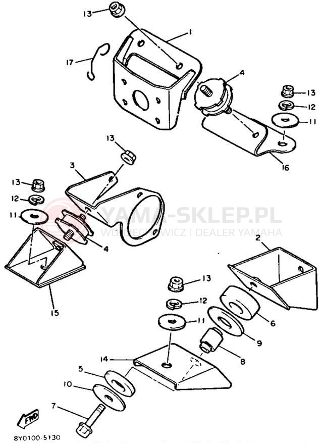 Schemat "Mocowanie silnika" do Yamaha XL-V XL540P