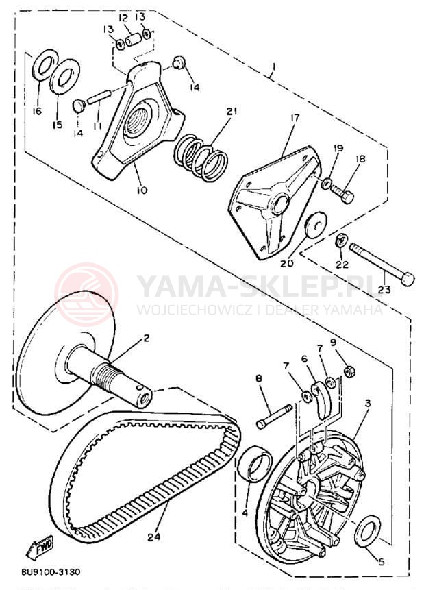 Schemat "PRIMARY SHEAVE" do Yamaha V-MAX VMX540J