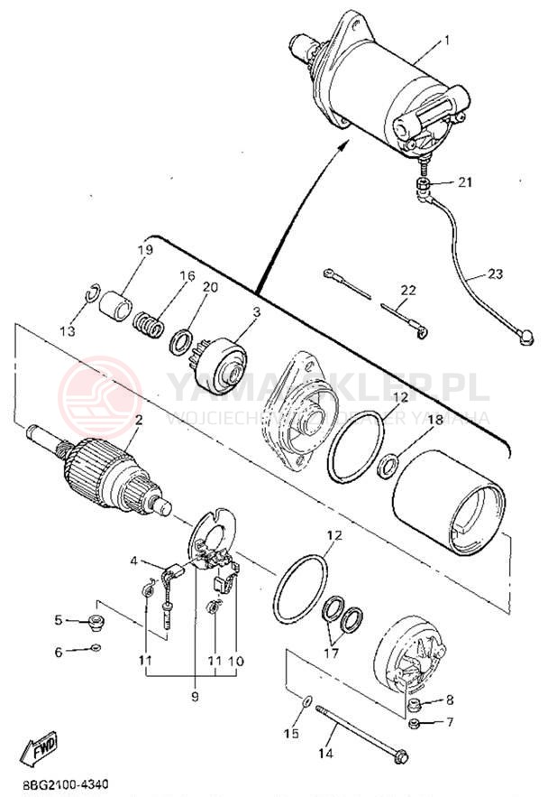 Schemat "rozrusznik" do Yamaha VENTURE XL VT480V