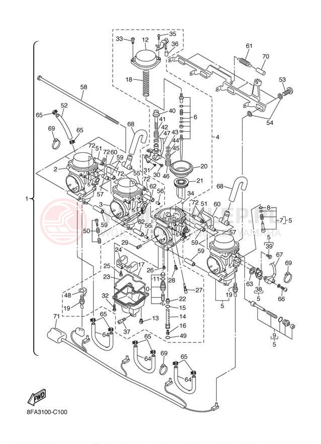 Schemat "Gaźnik" do Yamaha RX-1 ER RX10RK/RX10RSK