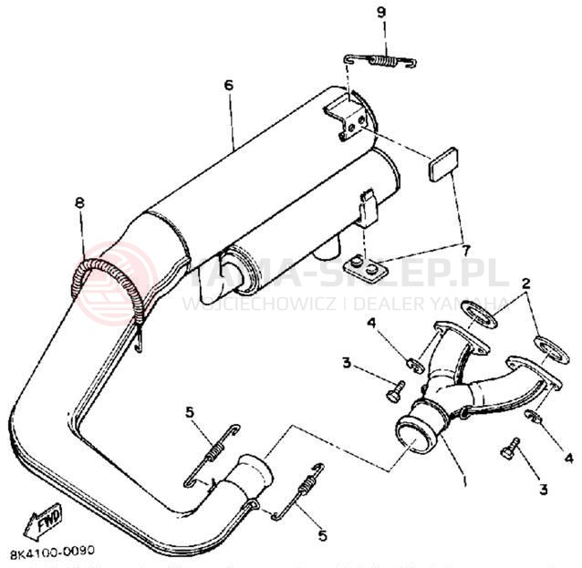 Schemat "Wydech końcowy" do Yamaha SR540RSR