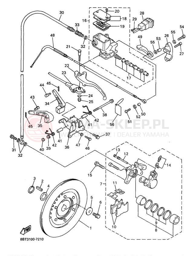 Schemat "hamulec" do Yamaha MOUNTAIN MAX 800 MM800A