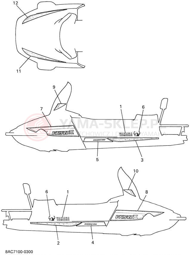Schemat "naklejki" do Yamaha VK540 III VK540ED