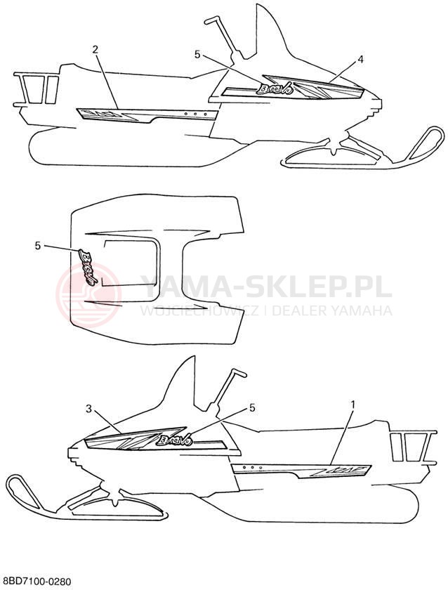 Schemat "naklejki" do Yamaha BRAVO LT BR250TD