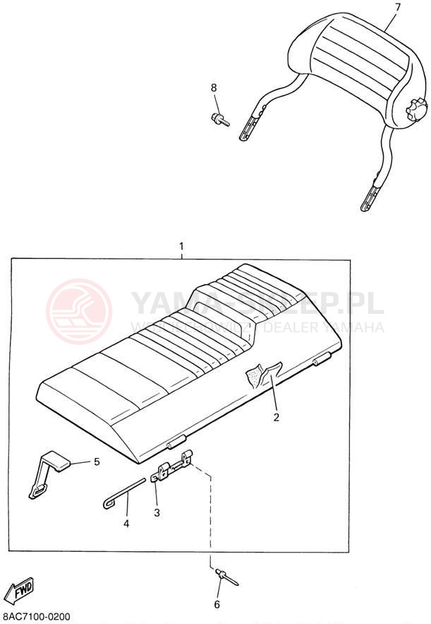 Schemat "siedzenie" do Yamaha VK540 III VK540ED