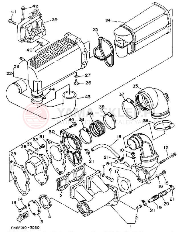 Schemat "Wydech końcowy" do Yamaha WAVE RUNNER VXR WRB650R