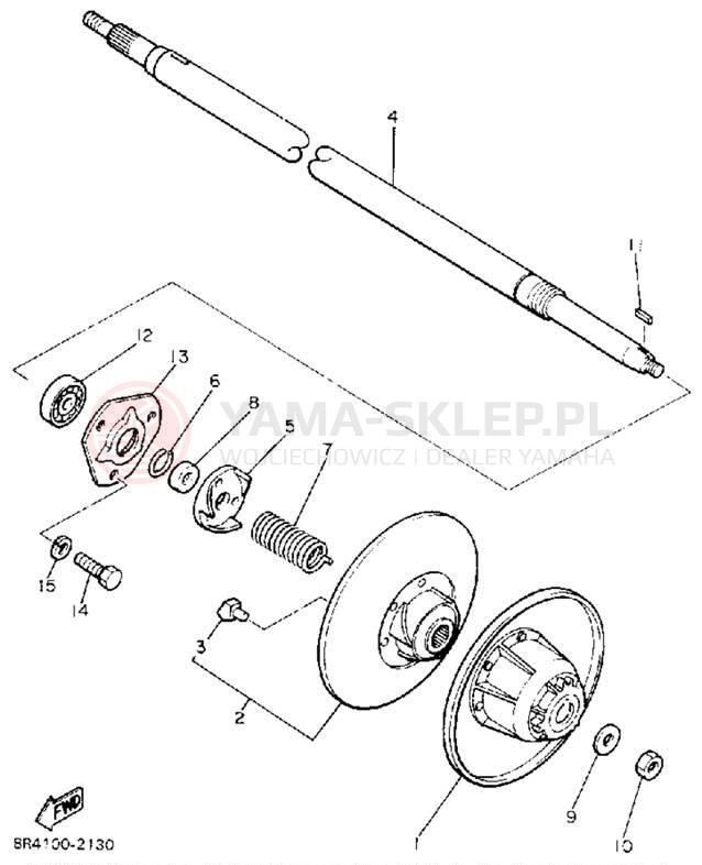 Schemat "Przeniesienie napędu" do Yamaha BRAVO LT (LONG TRACK) BR250TT